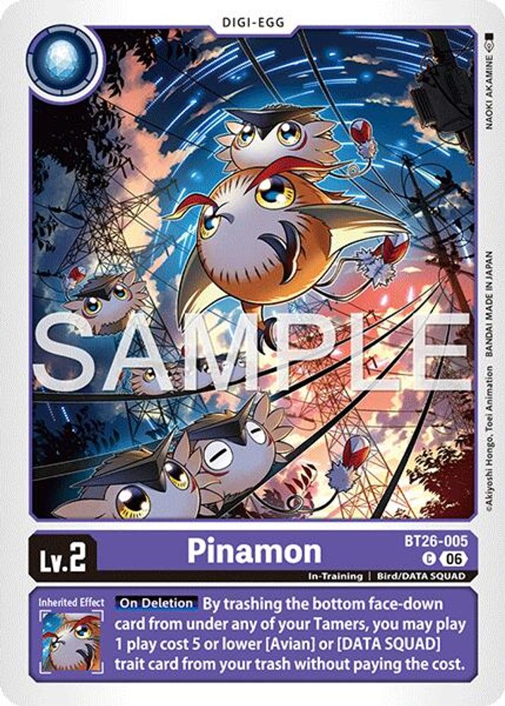 PLAYSET 4x Pinamon -  (BT26-005) Common - Digimon Timeless Bonds