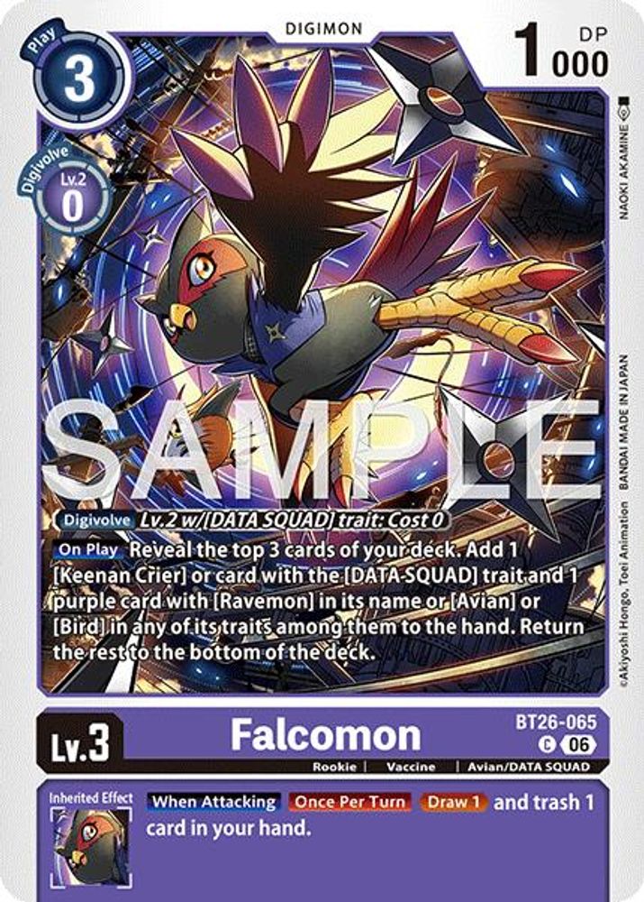 PLAYSET 4x Falcomon -  (BT26-065) Common - Digimon Timeless Bonds