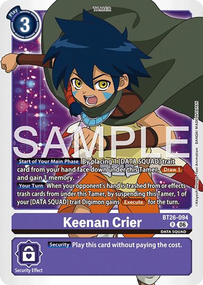 Keenan Crier (BT26-094) Rare - Digimon Timeless Bonds