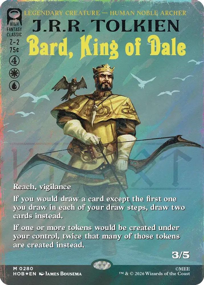 [FOIL] Bard, King of Dale (Borderless) (Surge Foil) #280 - MYTHIC HOB - The Hobbit