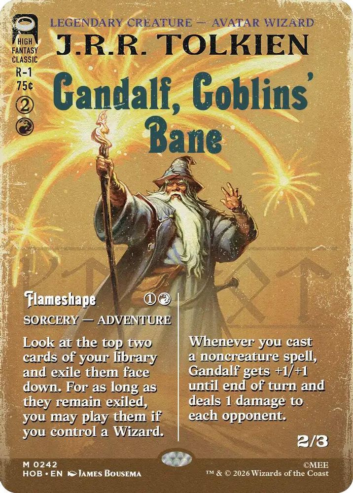 Gandalf, Goblins' Bane (Borderless) #242 - MYTHIC HOB - The Hobbit