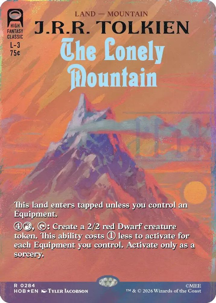 [FOIL] The Lonely Mountain (Borderless) (Surge Foil) #284 - RARE HOB - The Hobbit