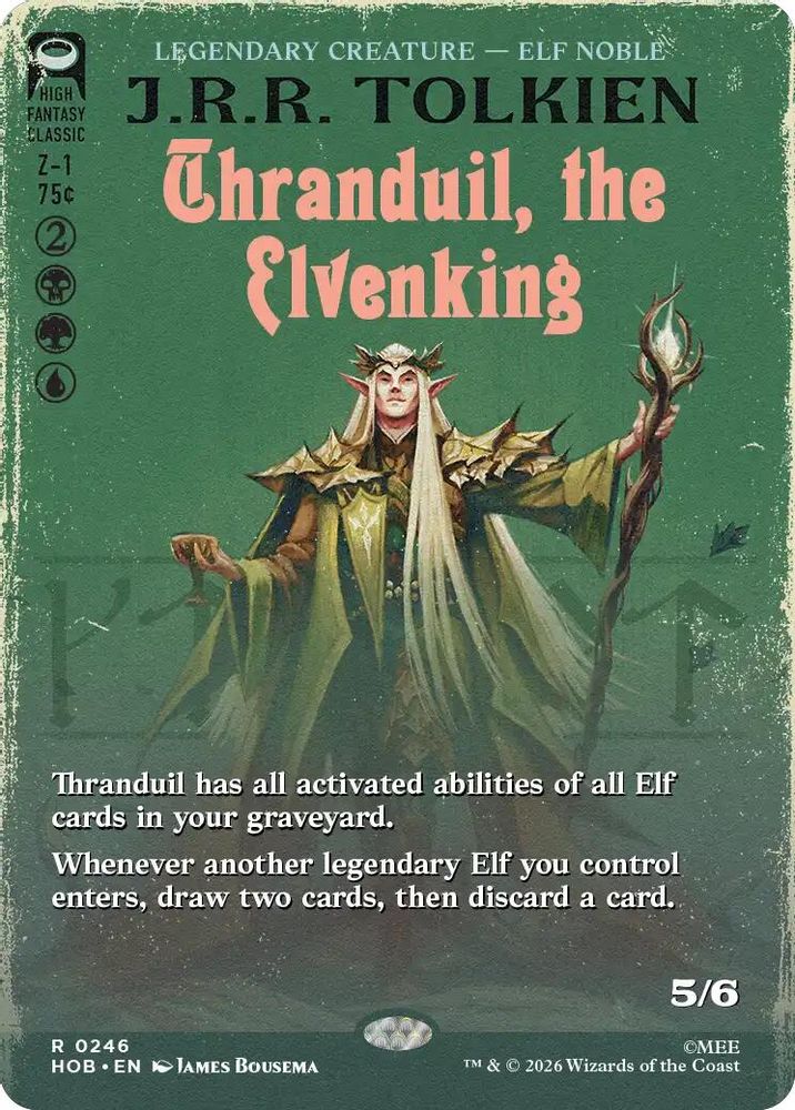 [FOIL] Thranduil, the Elvenking (Borderless) #246 - RARE HOB - The Hobbit