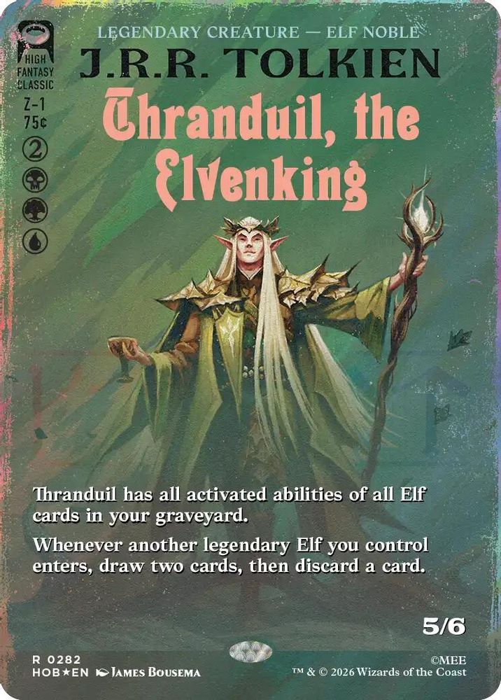 [FOIL] Thranduil, the Elvenking (Borderless) (Surge Foil) #282 - RARE HOB - The Hobbit