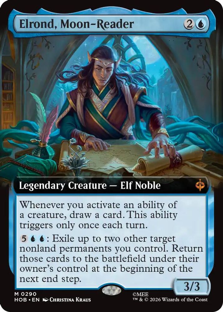 [FOIL] Elrond, Moon-Reader (Extended Art) #290 - MYTHIC HOB - The Hobbit