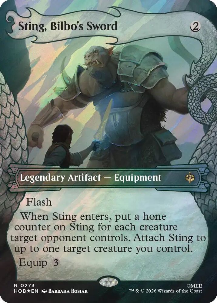 [FOIL] Sting, Bilbo's Sword (Showcase) (Surge Foil) #273 - RARE HOB - The Hobbit