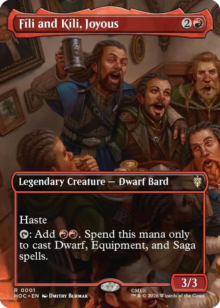 Fili and Kili, Joyous (Borderless) #001 - RARE HOC - The Hobbit: Eternal-Legal