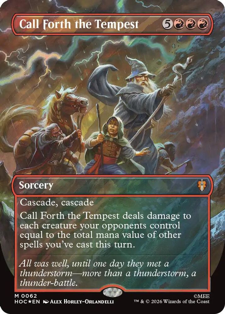[FOIL] Call Forth the Tempest (Borderless) (Surge Foil) #062 - MYTHIC HOC - The Hobbit: Eternal-Legal
