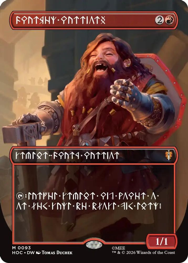 Dwarven Warriors (Borderless) (Dwarvish) #093 - MYTHIC HOC - The Hobbit: Eternal-Legal