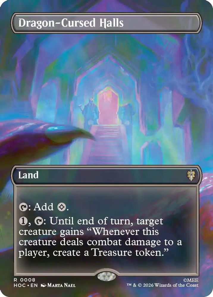 Dragon-Cursed Halls (Borderless) #008 - RARE HOC - The Hobbit: Eternal-Legal