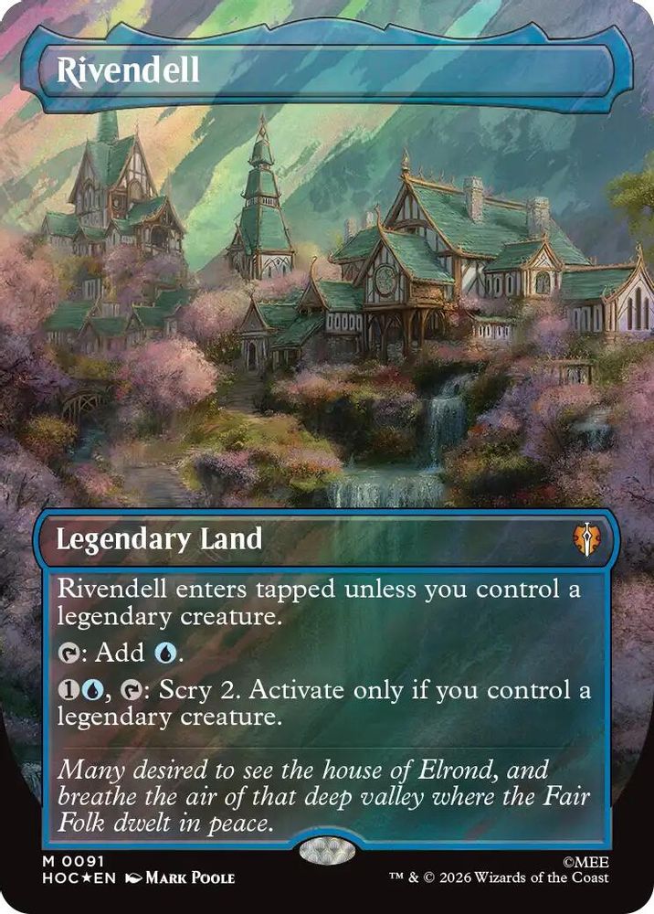 [FOIL] Rivendell (Borderless) (Surge Foil) #091 - MYTHIC HOC - The Hobbit: Eternal-Legal