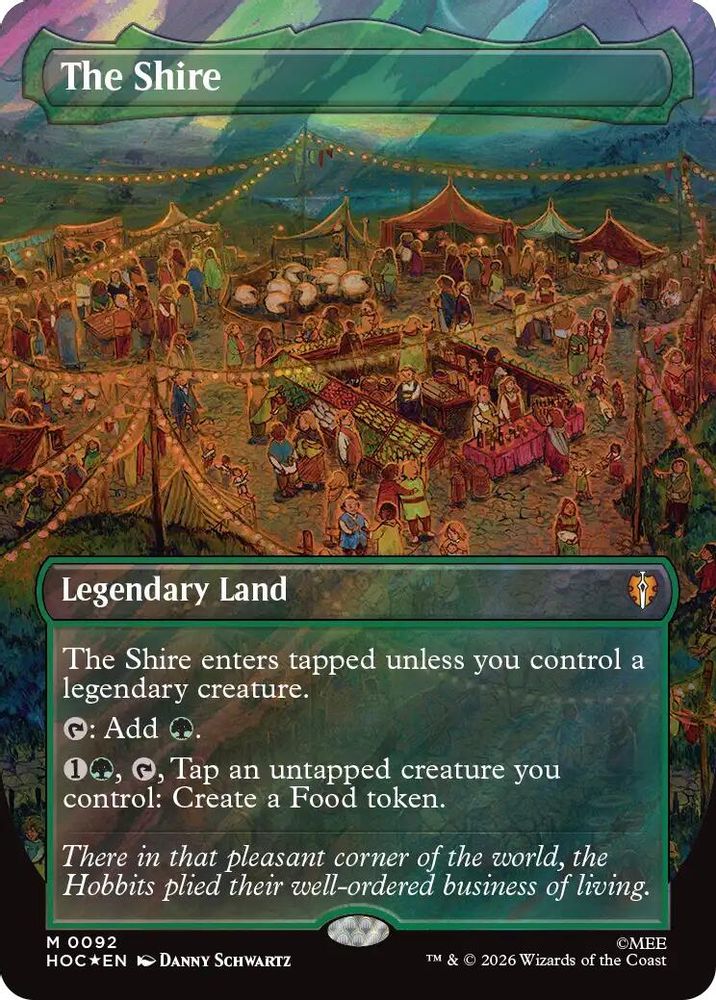 [FOIL] The Shire (Borderless) (Surge Foil) #092 - MYTHIC HOC - The Hobbit: Eternal-Legal