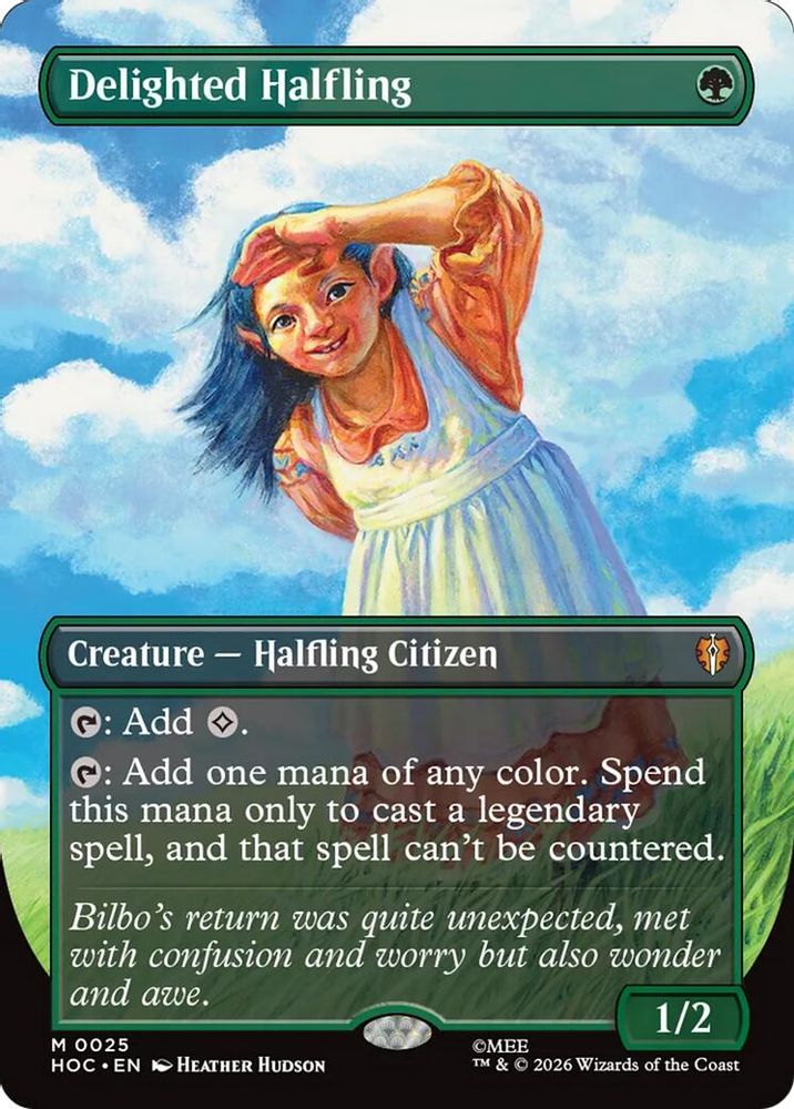 Delighted Halfling (Borderless) #025 - MYTHIC HOC - The Hobbit: Eternal-Legal