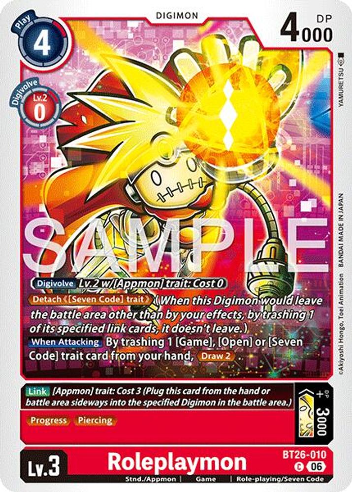 PLAYSET 4x Roleplaymon -  (BT26-010) Common - Digimon Timeless Bonds