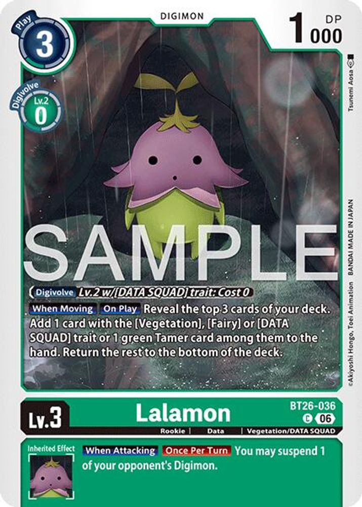 PLAYSET 4x Lalamon -  (BT26-036) Common - Digimon Timeless Bonds