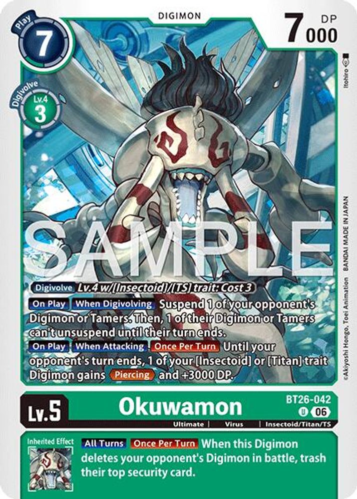 PLAYSET 4x Okuwamon -  (BT26-042) Uncommon - Digimon Timeless Bonds