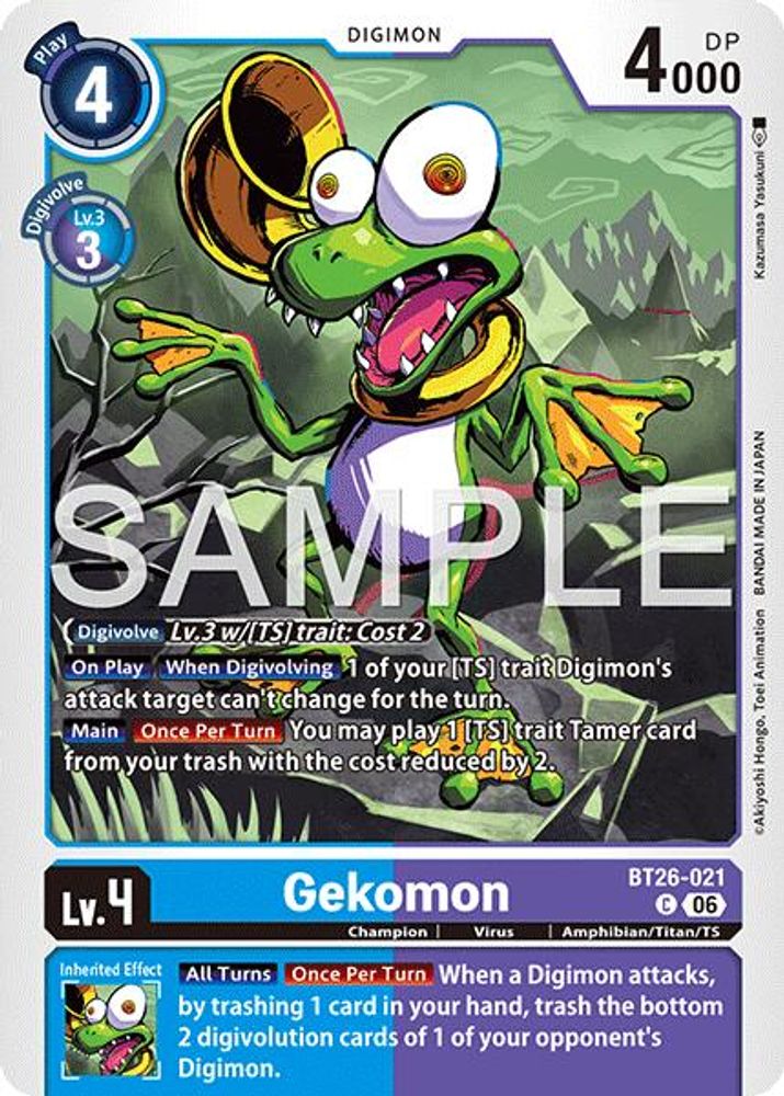PLAYSET 4x Gekomon -  (BT26-021) Common - Digimon Timeless Bonds