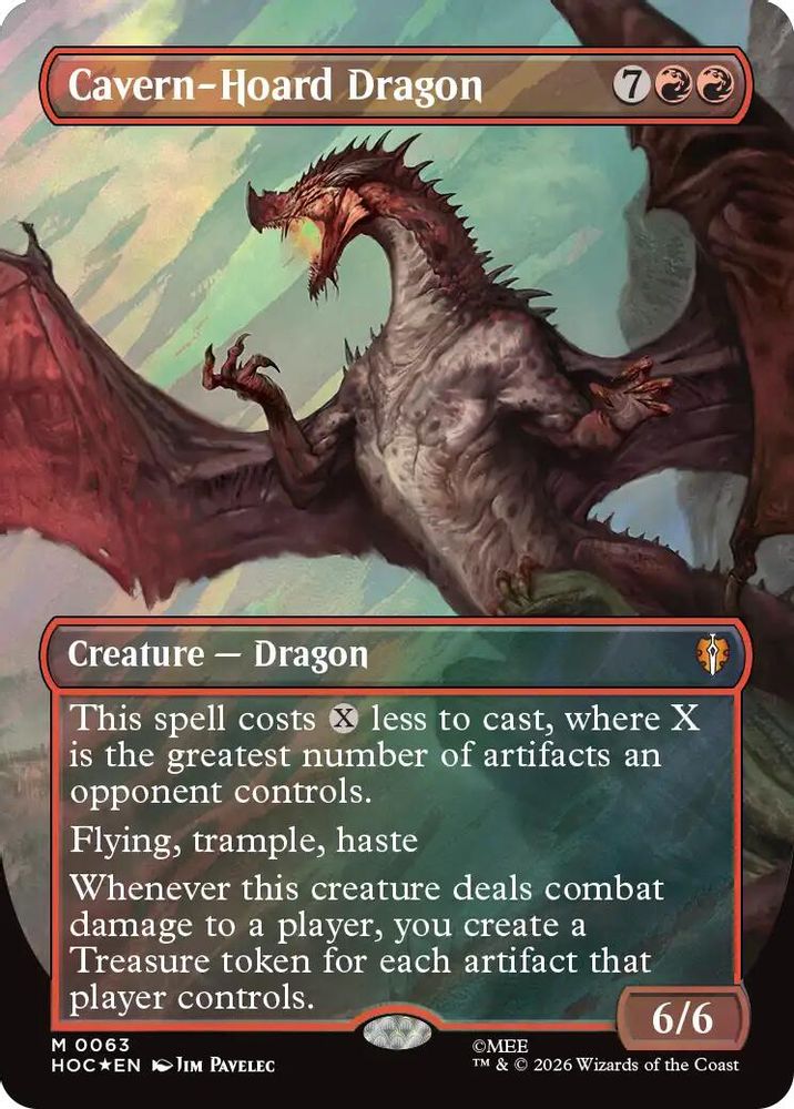[FOIL] Cavern-Hoard Dragon (Borderless) (Surge Foil) #063 - MYTHIC HOC - The Hobbit: Eternal-Legal
