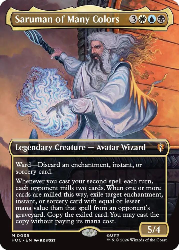 [FOIL] Saruman of Many Colors (Borderless) #035 - MYTHIC HOC - The Hobbit: Eternal-Legal