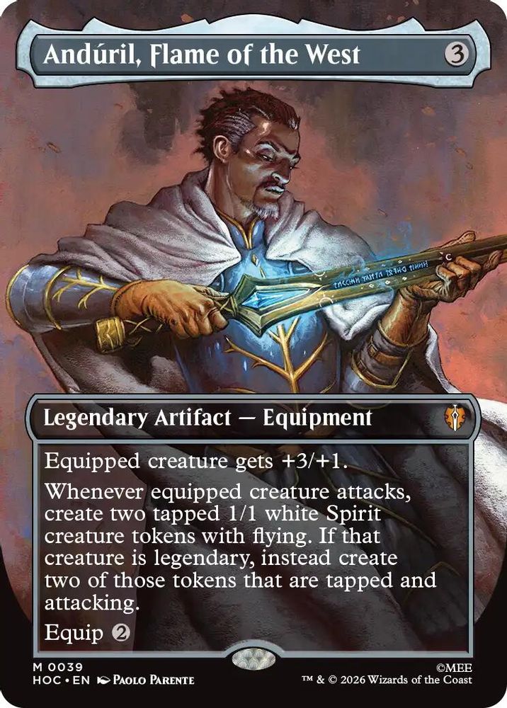 Anduril, Flame of the West (Borderless) #039 - MYTHIC HOC - The Hobbit: Eternal-Legal