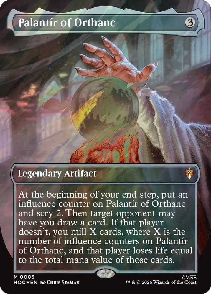 [FOIL] Palantir of Orthanc (Borderless) (Surge Foil) #085 - MYTHIC HOC - The Hobbit: Eternal-Legal