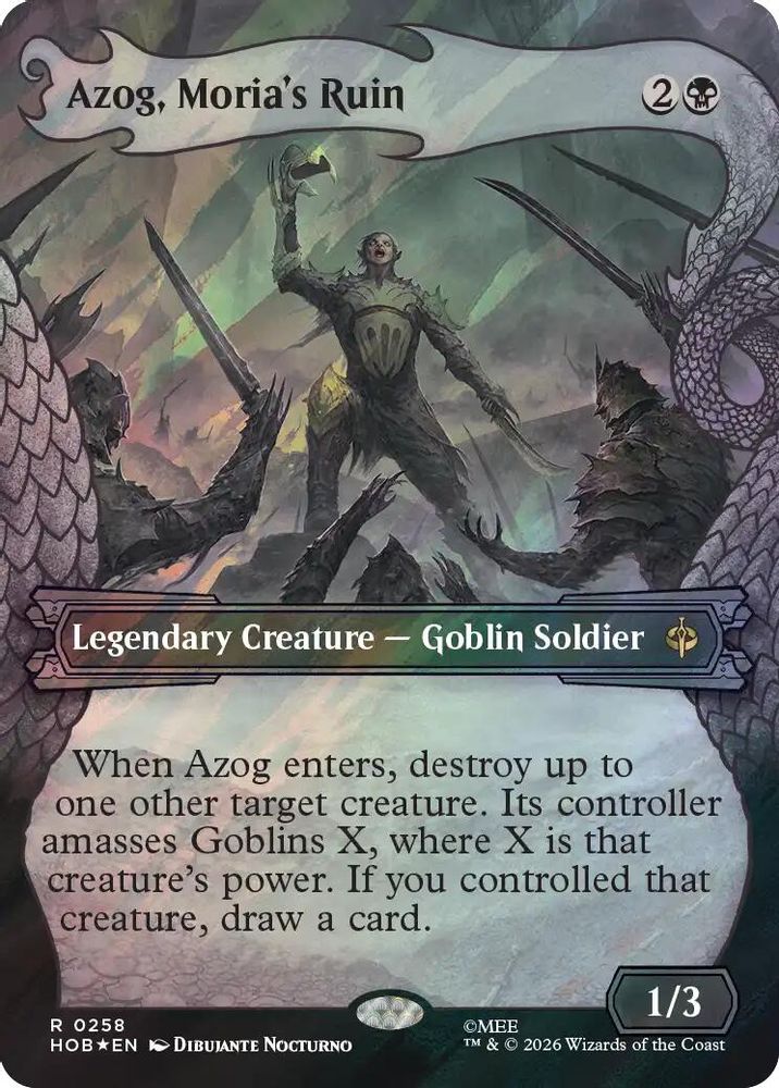 [FOIL] Azog, Moria's Ruin (Showcase) (Surge Foil) #258 - RARE HOB - The Hobbit