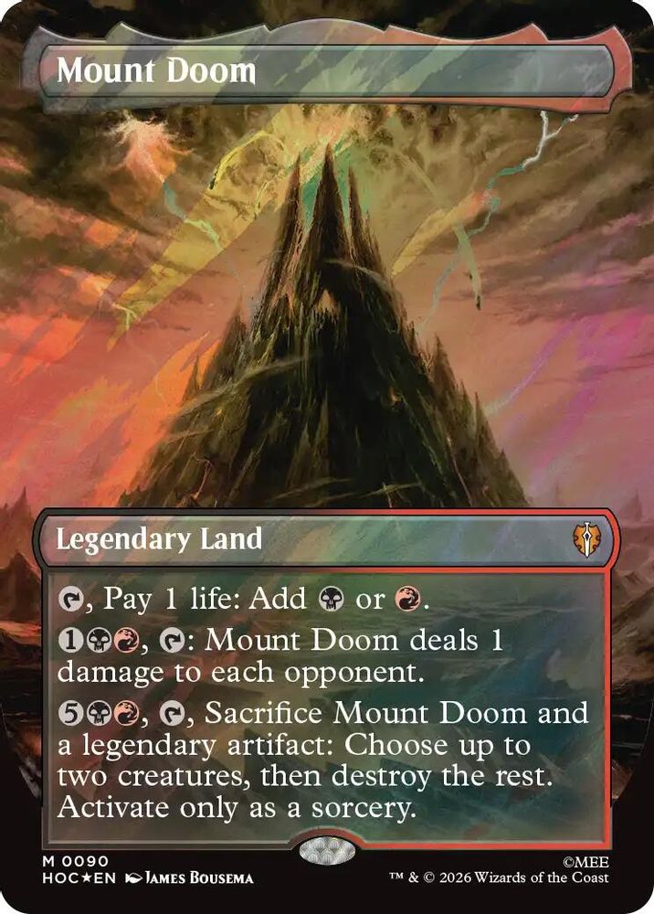 [FOIL] Mount Doom (Borderless) (Surge Foil) #090 - MYTHIC HOC - The Hobbit: Eternal-Legal