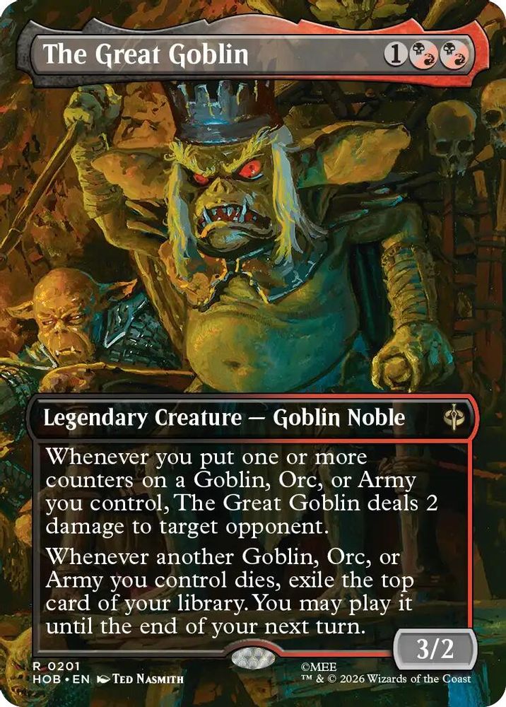 [FOIL] The Great Goblin (Borderless) #201 - RARE HOB - The Hobbit