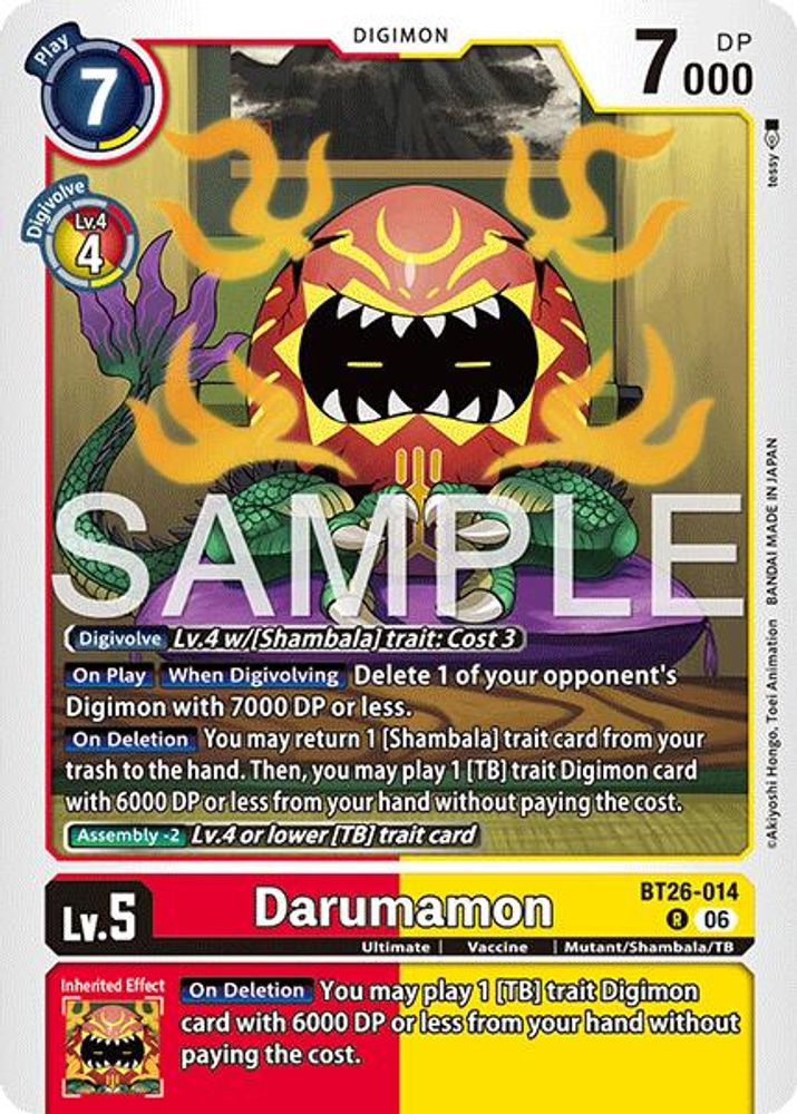 Darumamon (BT26-014) Rare - Digimon Timeless Bonds