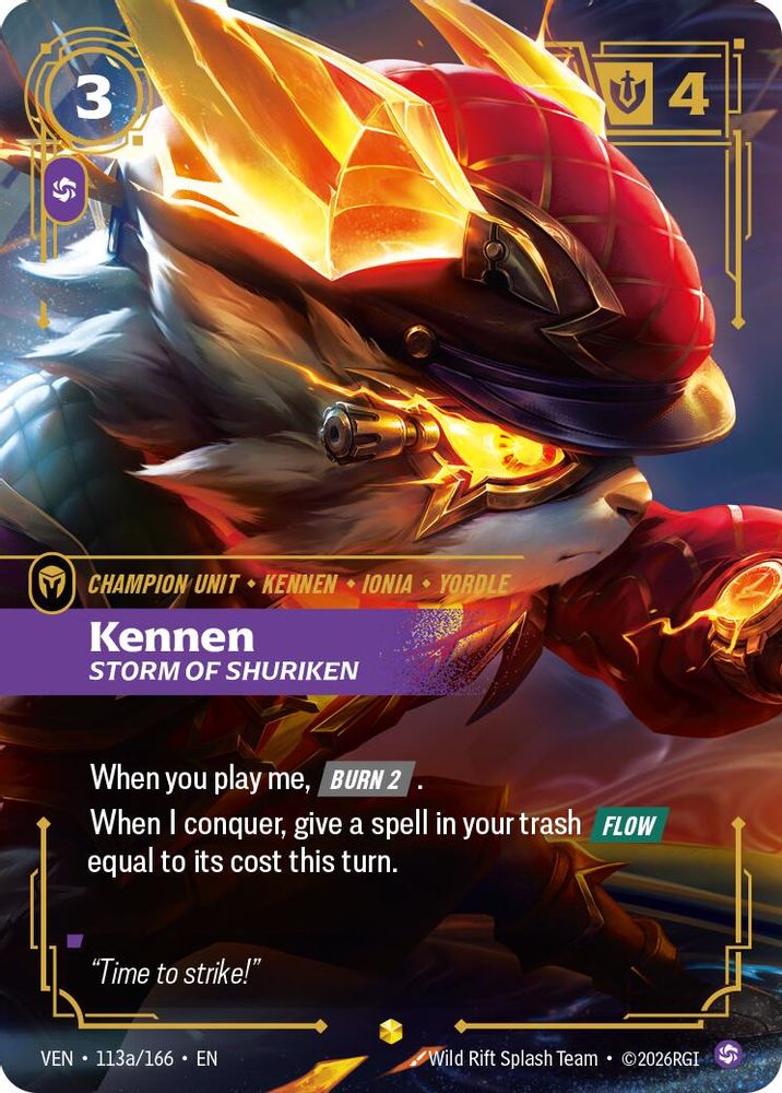 [ALTERNATE ART] Kennen - Storm of Shuriken (Alternate Art) (113a/166) - Riftbound Vendetta
