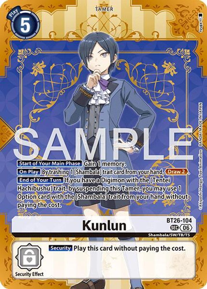 Kunlun - (BT26-104) Secret Rare - Digimon Timeless Bonds
