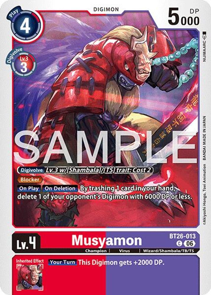 PLAYSET 4x Musyamon -  (BT26-013) Common - Digimon Timeless Bonds