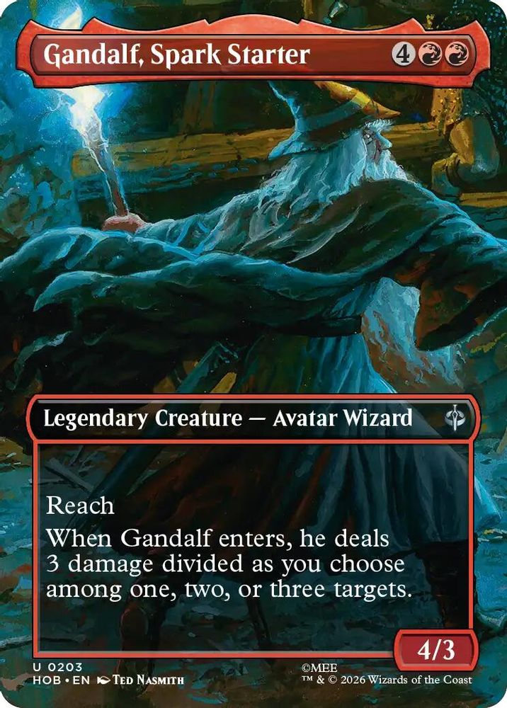 [FOIL] Gandalf, Spark Starter (Borderless) #203 - UNCOMMON HOB - The Hobbit