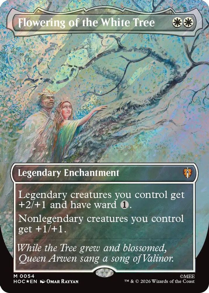 [FOIL] Flowering of the White Tree (Borderless) (Surge Foil) #054 - MYTHIC HOC - The Hobbit: Eternal-Legal