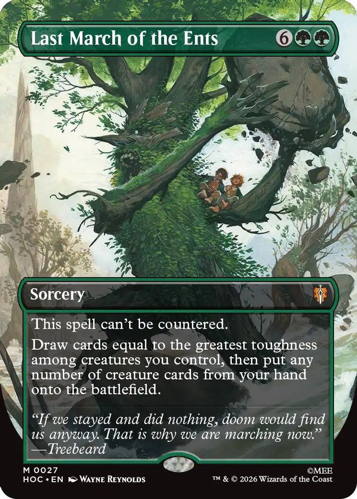 [FOIL] Last March of the Ents (Borderless) #027 - MYTHIC HOC - The Hobbit: Eternal-Legal