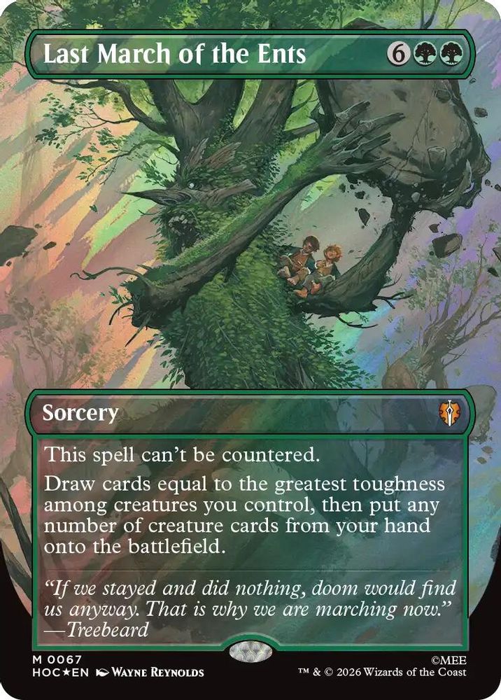 [FOIL] Last March of the Ents (Borderless) (Surge Foil) #067 - MYTHIC HOC - The Hobbit: Eternal-Legal