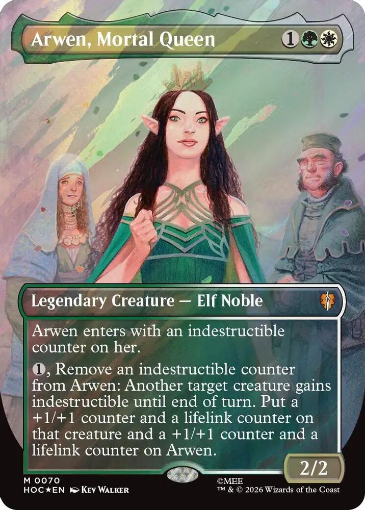 [FOIL] Arwen, Mortal Queen (Borderless) (Surge Foil) #070 - MYTHIC HOC - The Hobbit: Eternal-Legal