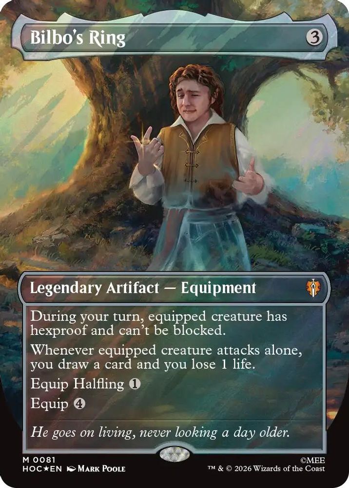 [FOIL] Bilbo's Ring (Borderless) (Surge Foil) #081 - MYTHIC HOC - The Hobbit: Eternal-Legal