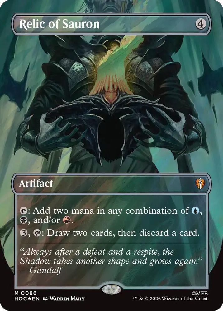 [FOIL] Relic of Sauron (Borderless) (Surge Foil) #086 - MYTHIC HOC - The Hobbit: Eternal-Legal