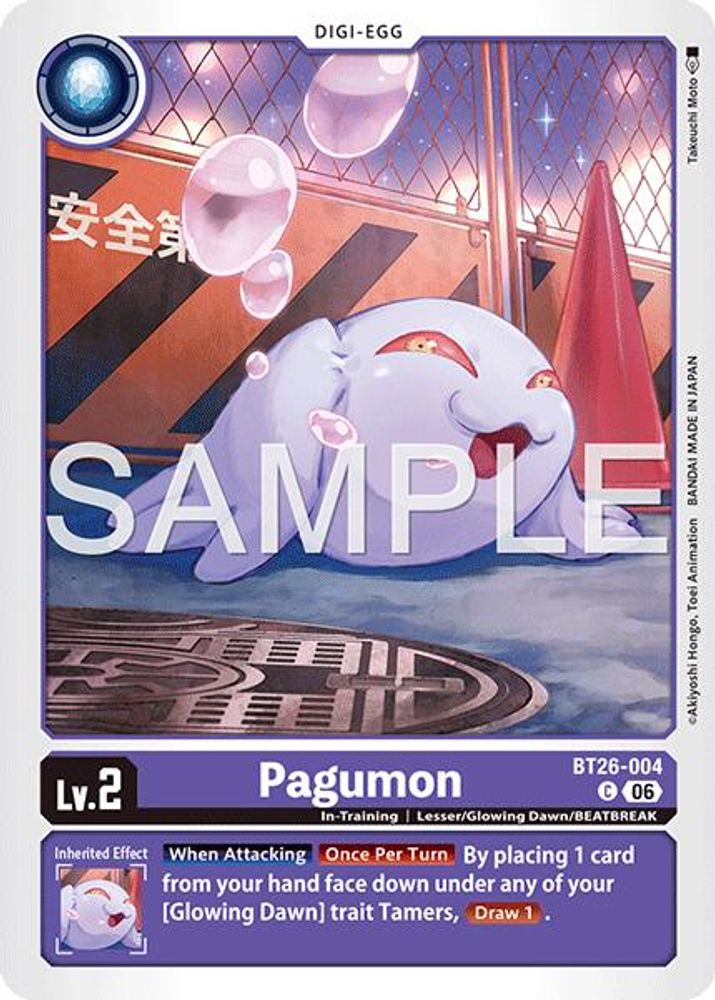 PLAYSET 4x Pagumon -  (BT26-004) Common - Digimon Timeless Bonds