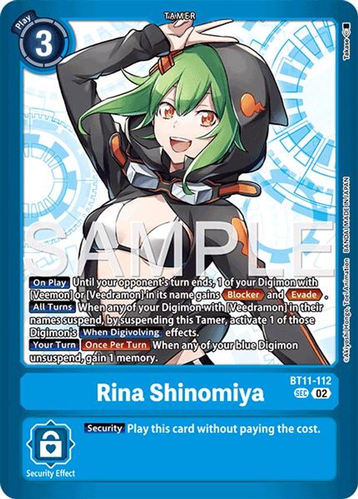 Rina Shinomiya (BT11-112) - SECRET RARE - LM-08 Digimon Limited Card Pack Final Crest