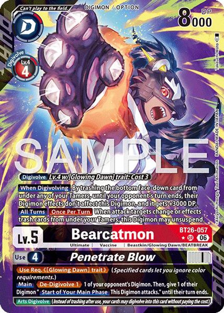 [ALTERNATE ART] Bearcatmon // Penetrate Blow - (BT26-057) Super Rare - Digimon Timeless Bonds