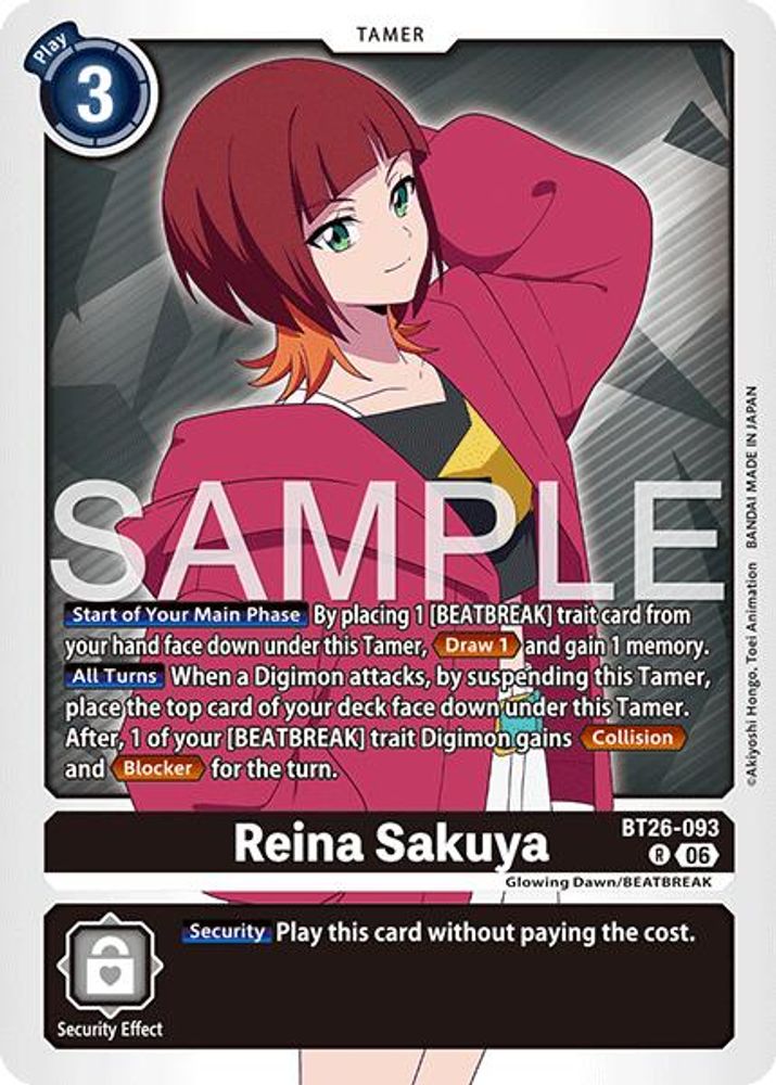 Reina Sakuya (BT26-093) Rare - Digimon Timeless Bonds