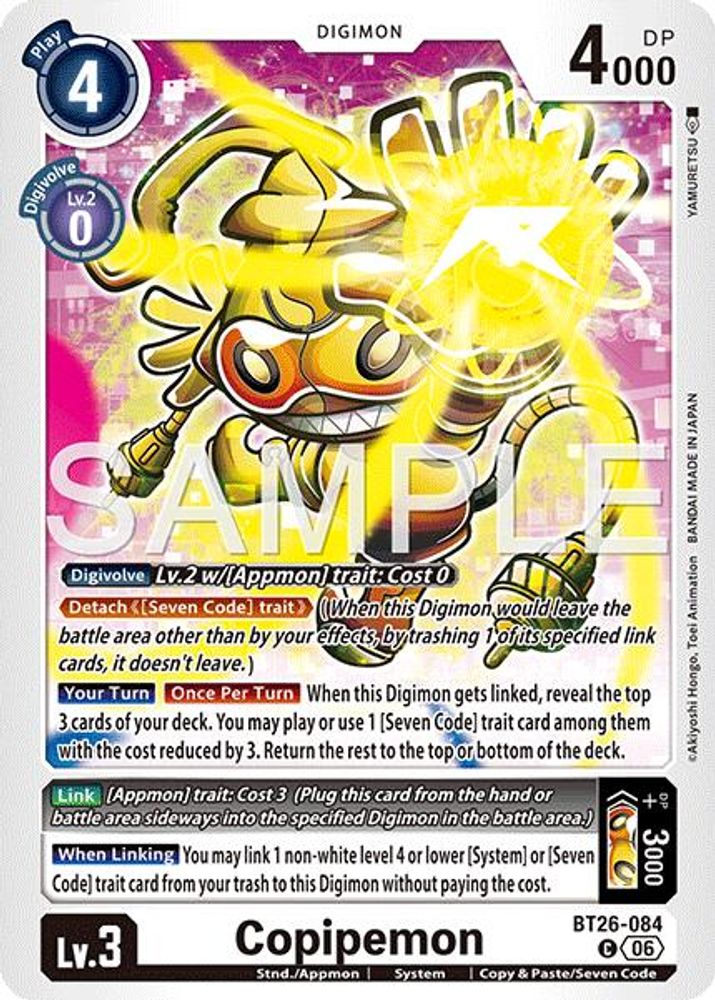 PLAYSET 4x Copipemon -  (BT26-084) Common - Digimon Timeless Bonds