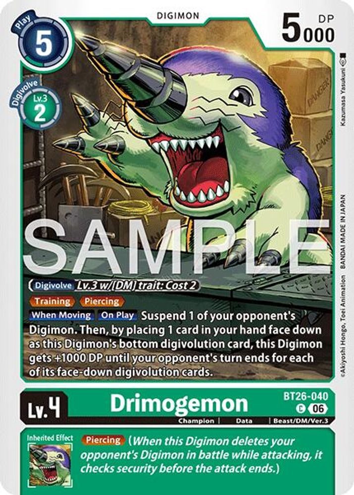 PLAYSET 4x Drimogemon -  (BT26-040) Common - Digimon Timeless Bonds