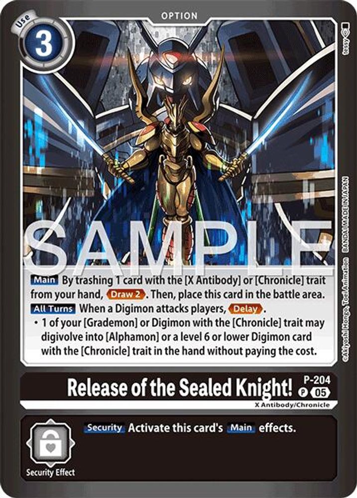 Release of the Sealed Knight! (P-204) - PROMO - LM-08 Digimon Limited Card Pack Final Crest