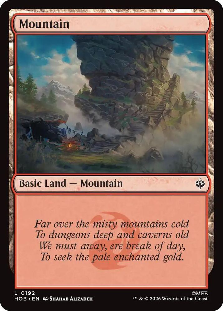[FOIL] Mountain (0192) #192 - LAND HOB - The Hobbit