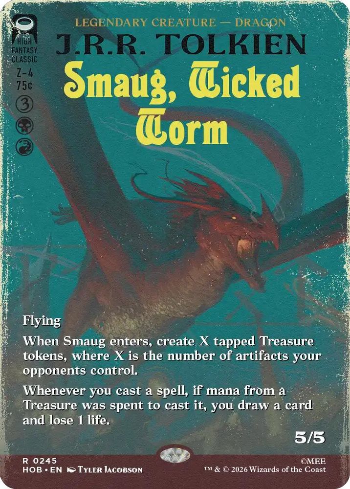 Smaug, Wicked Worm (Borderless) #245 - RARE HOB - The Hobbit
