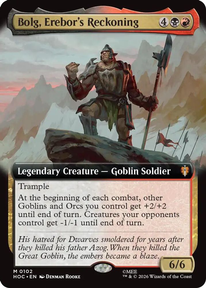 Bolg, Erebor's Reckoning (Extended Art) #102 - MYTHIC HOC - The Hobbit: Eternal-Legal