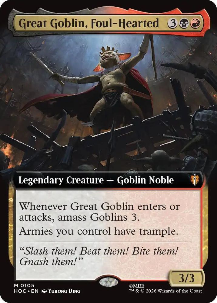 [FOIL] Great Goblin, Foul-Hearted (Extended Art) #105 - MYTHIC HOC - The Hobbit: Eternal-Legal